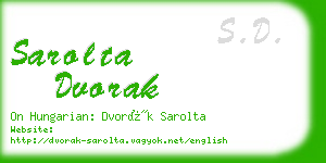 sarolta dvorak business card